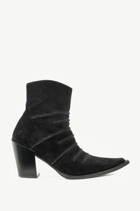 John Fluevog Dolores Black Outseamed Ankle Boots, Size US 8.5 - Picture 1 of 12