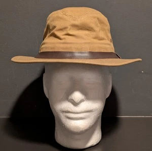 VTG Filson Men's Tan Waxed Canvas Tin Cloth Packer Hat Made in USA - Size Small - Picture 1 of 16