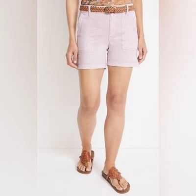 "Pantalones cortos de fin de semana de 5"" con cinturón Maurices en rosa, talla 10, informales de verano nuevos con etiquetas" Foto 1 de 4