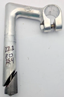 SR QUILL STEM JAPAN 22.2 CLAMP 25.4MM 80MM REACH SILVER ALUMINUM SAKAE 5355 - Image 1 of 4