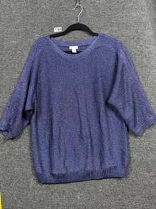 Chico's Knit Sweater Womens Size 3 US XL Purple Pullover Dolman 3/4 Sleeve Rayon - Bild 1 von 7