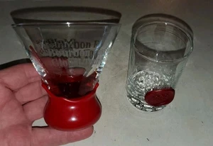 2 vintage makers mark shot glasses 2002 and 1999 bourbon festival global tour . - Picture 1 of 8