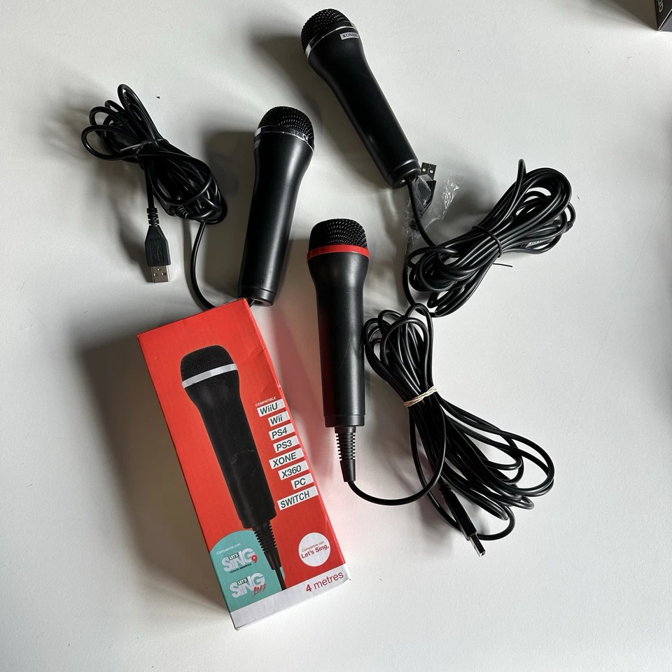 Konami Logitech USB Microphone Mic  + More Playstation Xbox Wii Singstar Lips - Image 1 of 4