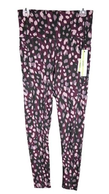 Nicole Miller Womens L Leggings Pants High Waist Casual Stretch Pockets Burgundy - Image 1 of 4