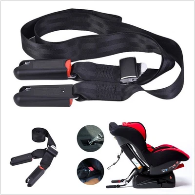 Vehicle Seatbelt Black Toptether + Bottom ISOFIX LATCH Belt Connector Interface - Image 1 of 4