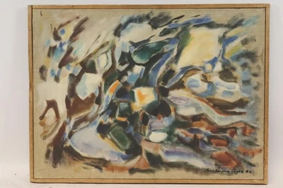 Abstrakte Komposition Ölgemälde signiert Jean-Jacques CAYRE (*1933) (BG2851) - Bild 1 von 4