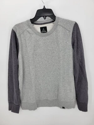 Sudadera Prana Dos Tonos Para Hombre Gris Medio Cuello Redondo Pullover Athleisure Foto 1 de 4