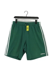 Adidas Men's Shorts L Green Striped Cotton with Polyester Sweat - Picture 1 of 9