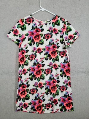 Bold Floral Dress Medium Felicity & Coco Short Sleeve Sheath Dress Knee Length  - Image 1 of 4