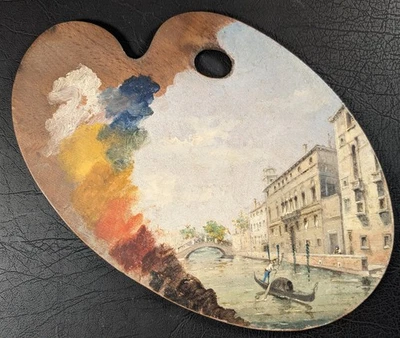 Marco Grubac attr., Venedig, Öl auf Holz, um 1880 - Bild 1 von 4