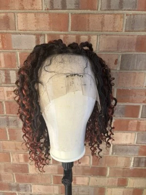 Peluca de encaje completa lista para enviar peluca trenzada para mujer negra Foto 1 de 4