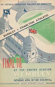 FA CUP FINAL PROGRAMME 1947 Charlton Athletic v Burnley - Picture 1 of 1