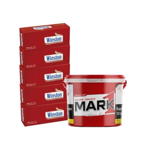 1 x EIMER MARK ADAMS Volumentabak 190 Gramm + 1000 Winston King Size Hülsen