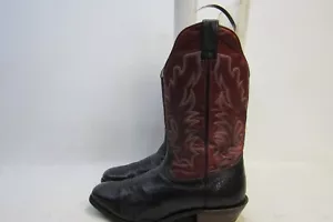 Botas de Vaquero Occidentales Boulet Para Hombre Talla 11.5 E Rojo Negro Cuero - Imagen 1 de 11