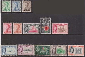 (F264-38) 1959 Fiji set of 13stamps QEII 1/2d to 1Pound (AM) (BI13) - Picture 1 of 1