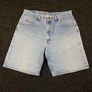Vintage Mens Wrangler Jorts Jean Denim Shorts Relaxed Baggy 36 Light 90s y2k 809 - Picture 1 of 9