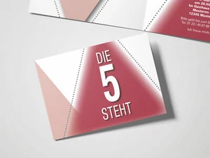 Einladungskarten Geburtstag Geburtstags-Einladung 50. Geburtstag 5 steht Rot - Bild 1 von 4