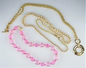 VINTAGE DESIGNER SIGNED NECKLACE LOT (3) - NAPIER (2) 18" & 30" - NORMA JEAN 30" - Picture 1 of 12