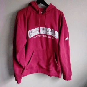 Arkansas Razorbacks Pro Player Size Large Maroon Embroidered Hooded Sweatshirt - Picture 1 of 9