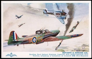 Defiants & Junkers 88Ks WWII A.F.D. Bannister J. Salmon Postcard - Picture 1 of 2