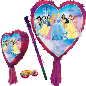 Princess Birthday Heart Piñata Party snow white Ariel Cinderella Aurora Belle UK - Picture 1 of 3