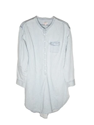 Camisa de vestir Merona XL de mezclilla con botones manga larga lavado Isley cambray para mujer Foto 1 de 4
