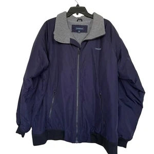 Lands’ End Men’s Sz L(42-44) Fleece Lined Full Zip Navy Blue Jacket Coat - Picture 1 of 8