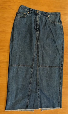 Maxi falda lápiz vintage Ralph Lauren Jeans Co. azul denim abertura trasera - 14 Foto 1 de 4