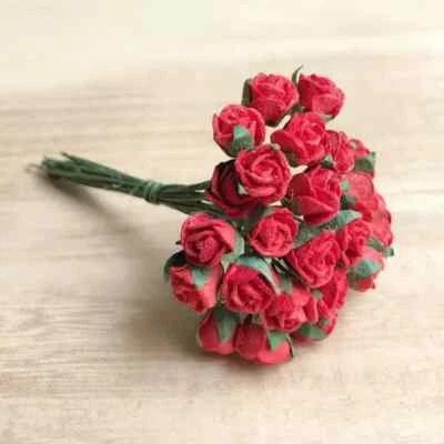 50pcs.7mm. Flor de rosa de papel morera, flor de papel artesanal Foto 1 de 4