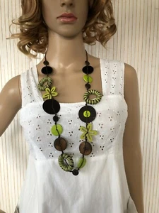 Collier de perles Marron Anis Bijou Fantaisie B006 - Foto 1 di 7