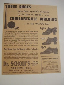 1939 Anzeige New York Weltausstellung Dr. Scholl's Schuhe - Bild 1 von 1