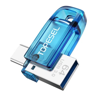 KEXIN TOPESEL High Speed 64GB USB 3.0 2 in1 Type-C USB Flash Drive For Samsung Android