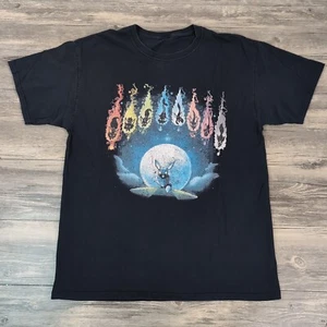 Vtg Pokemon EEVEE Evolutions Men's Black Large T-Shirt Rainbow Flames Full Moon - Picture 1 of 7