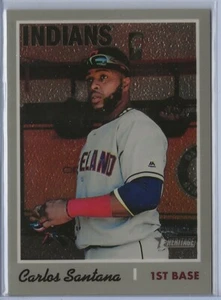 2019 Topps Heritage THC388 Carlos Santana chrome 290/999 Indians - Picture 1 of 1
