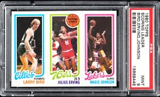 1980 Topps Magic Johnson Rookie Card Larry Bird RC Julius Erving PSA 9 Mint 