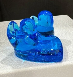 Double Glass Blue Birds of Happiness Signed by Leo Ward 1994 - Picture 1 of 13