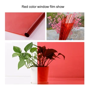 Window Tint Film Glass Foils Heat Reduce Home Office Red Decorative 20inx39in - Picture 1 of 12