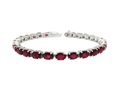 Rubin Armband Natürliche Rubin Armband Rubin Tennis Armband Silber - Bild 1 von 4