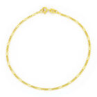 Real 10K Yellow Gold 2mm Figaro Link Italian Chain Bracelet Womens 7"