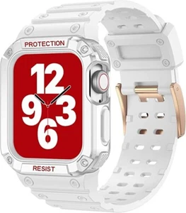 🔥White Compatible for Apple Watch Band  41mm 40mm 38mm Case Wearlizer Rugged 🔥 - Picture 1 of 7