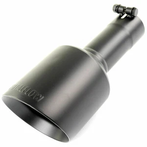 5122B Bolt-On Double Wall 2 Inch Exhaust Tip - Black Finish - Picture 1 of 5