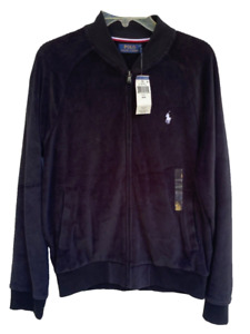 Polo Ralph Lauren Full Zip Sweater Jacket Men's Medium Black MSRP $80