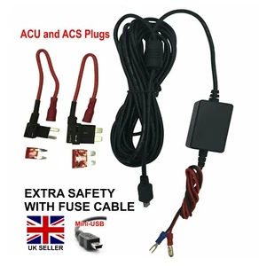 Universal NextBase Dash Cam MINI USB Input Hardwire charger Kit ACU & ACS Plugs - Picture 1 of 6
