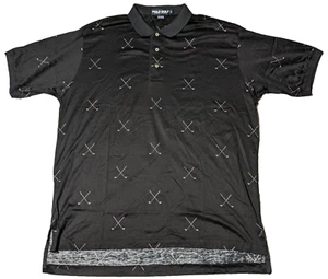 VTG POLO GOLF RALPH LAUREN Men XL Black Golf Club AOP Polo Shirt EUC - Picture 1 of 14