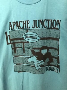 Vintage 80s Apache Junction Football shirt Sz L Single Stitch Neon - Picture 1 of 9