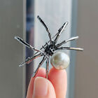 Broche araignée noire personnalisée strass broche métal accessoire rétro