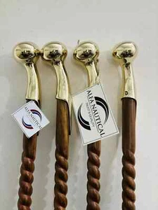 Bubba Texas style walking stick cane made of Mahogany Stained Stick Lot of 4 Pcs - Picture 1 of 9
