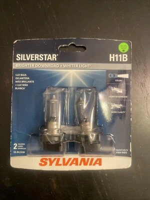 Faro halógeno blanco brillante Sylvania SilverStar H11B 2 bombillas H11BST.BP2 NUEVO Foto 1 de 2