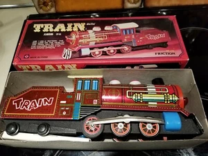 Vintage Tin Litho Friction Train Toy With Box 10.75 Inches by dolls' China MF170 - Picture 1 of 10