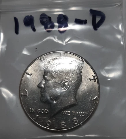 1988-D Kennedy Half Dollar, Circulated but NICE ! Cover